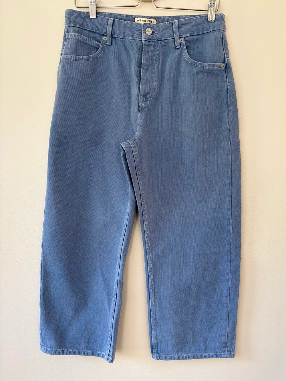 Free People We The Free Deep Trance Dropped Boyfriend Jeans ocean Blue Size